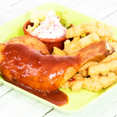Roasted Chicken with Brick Fries